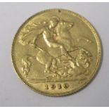 A 1910 half Sovereign