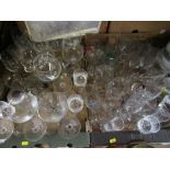 A quantity of drinking glasses