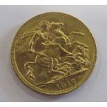 A 1912 gold sovereign