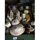 A collection of porcelain models, to include Capodimonte and Coalport cottage examples