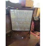 A fabric fire screen, width 23ins