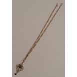 An Edwardian pendant on a chain, 7.6g gross