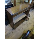 A reproduction oak book shelf, with drawer over, width 30.5ins