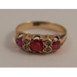 A stone set dress ring, circa 1900, finger size Q, 2.1g gross