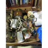 3 boxes of metalware, sundries, etc.