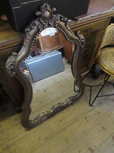 A Georgian style shield shaped mirror, height approximately 44.5ins