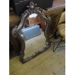 A Georgian style shield shaped mirror, height approximately 44.5ins