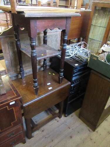 A two tier tea trolley, together with an oak Firmflap table and another small table - Image 3 of 3