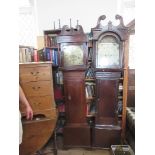 A Georgian oak long case clock, with square brass dial inscribed Pierce Carnarvon