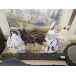 Various Staffordshire figures, together with a horse model