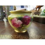 A Royal Worcester bowl vase, painted with roses, date circa 1900, height 5ins