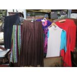 A collection of retro designer skirts, etc.