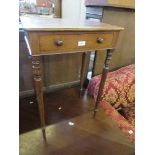 A 19th century single drawer rectangular topped side table, width 20ins