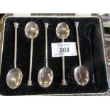 Five hallmarked silver coffee spoons