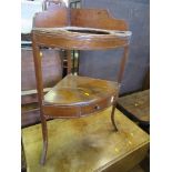 A 19th century mahogany corner wash stand, width 23.5ins, together with a commode