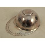 A Georgian silver caddy spoon, formed as a Jockey's cap, af, Birmingham 1823