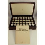 A cased Birmingham Mint The Ancient Counties of England silver coin set, comprising 40 coins each