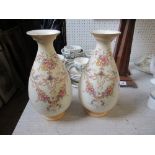 A pair of Crown Ducal blush ivory vases