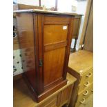 An Edwardian walnut bedside pot cupboard, width 14.75ins x height 72.5ins