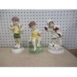 Three Royal Worcester figures, Friday's Child, All Mine and December