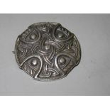 A hallmarked silver Scottish influence brooch, in the form of a Celtic knot