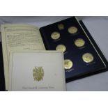 John Pinches London, twenty-four silver gilt commemorative medals, The Churchill Centenary Medals,