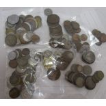 A collection of coinage, including British, European and American examples,