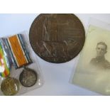 Private Wilfred Thompson Ainsworth, East Lancashire Regiment British War Medal, Victory Medal plaque