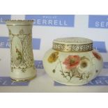 A Grainger & Co, Worcester, gilded ivory pot pourri, decorated with poppies, shape number G119,
