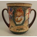 A Royal Doulton commemorative two handled mug, commemorating May 1937 The Coronation of Edward