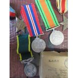 Gunner S Harrison, Royal Artillery World War 2, box of 5 medals together with brown leather