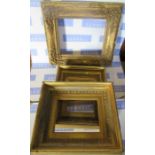 A pair of 19th century gilt picture frames, together with a moulded gilt frame with label verso