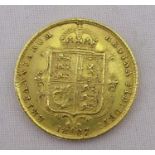 An 1887 gold half sovereign