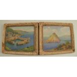 James Greig, pair of oil on boards, Torbay and A Cornish Village, 7.5ins x 9.5ins