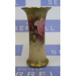 A Royal Worcester trumpet vase, decorated with roses, shape number G923, dated 1922, height 4.5ins