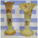 A Royal Worcester blush ivory vase, the moulded body decorated with flowers, shape number G972,