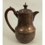A Mappin and Webb silver hot water jug, with a band of decoration to the baluster body, Sheffield
