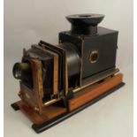 Ross London, a 19th century magic lantern, number 795, with lacquer and brass finish, with