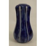 A Martin Brothers London Southall stoneware vase, of waisted form with blue glaze, height 4.