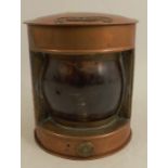 A Simpson Lawrence copper ships lamp, marked Stern, height 6ins
