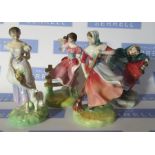 Four Royal Crown Derby figures, Winter, HN2088, Autumn HN2087, Spring HN2085, and Summer HN2056