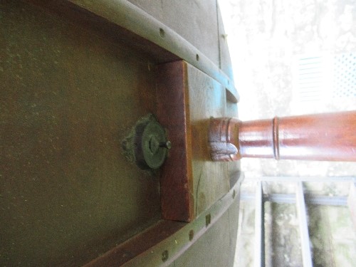 An Antique mahogany tripod table, with tilt top, raised on a turned column and three outswept - Image 3 of 3