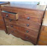 A 19th century mahogany chest of drawers, fitted with one long secret drawer, over two short drawers