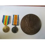 Private James Palmer, Royal Welsh Fusiliers KIA 29.8.1916 British War Medal, Victory Medal, plaque