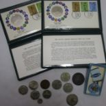 John Pinches, two silver commemorative First Day cover medals, County Cricket 1873-1973, together