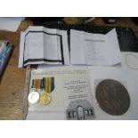 Private William Griffiths Died 33 March 1918 British War Medal, Victory Medal and plaque, with