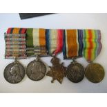 Boer War, WW1, Private J Rutt, Group of 5 medals