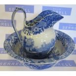 A Copeland Spode Italian pattern wash jug and bowl, height of jug 9.5ins