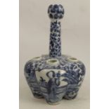 A 19th century Chinese tulip vase, having five tulip compartments around a central column, the