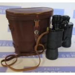 A cased pair of binoculars, marked Efdece 7 x 35